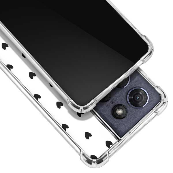 White and Black Hearts Moto G Play 5G (2025) Clear Case