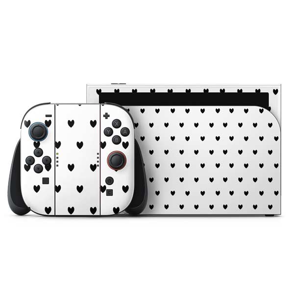 White and Black Hearts Nintendo Skins