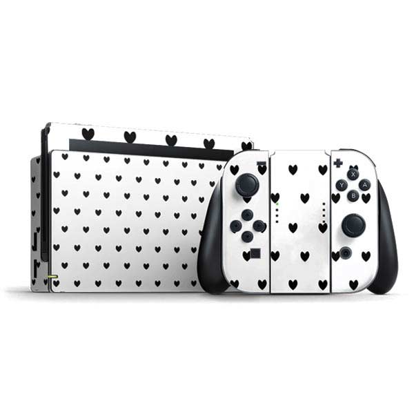 White and Black Hearts Nintendo Skins