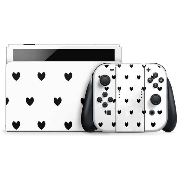 White and Black Hearts Nintendo Skins