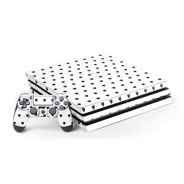 White and Black Hearts PlayStation PS4 Skins