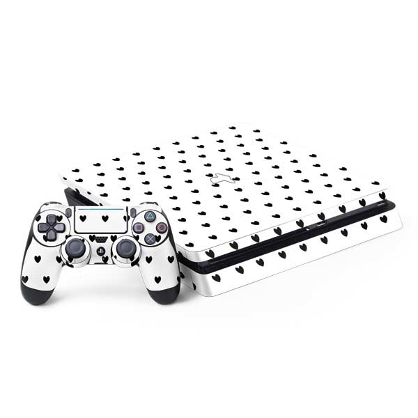 White and Black Hearts PlayStation PS4 Skins