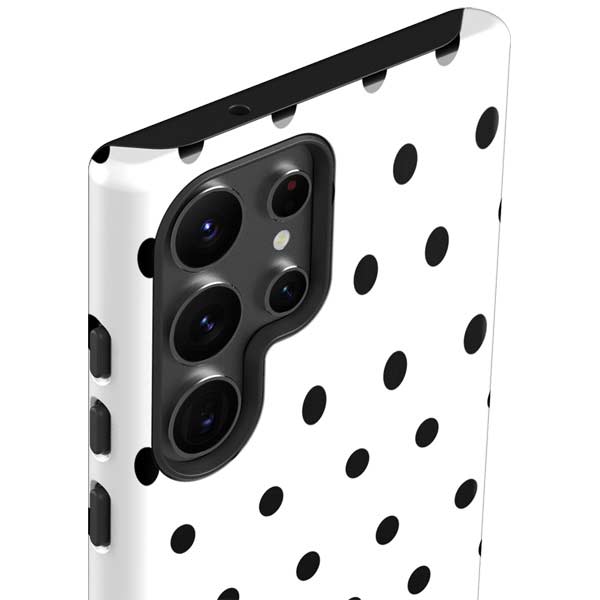 White and Black Polka Dots Galaxy S23 Ultra Pro Case