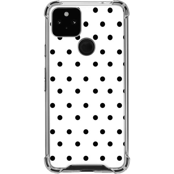 White and Black Polka Dots Pixel Cases