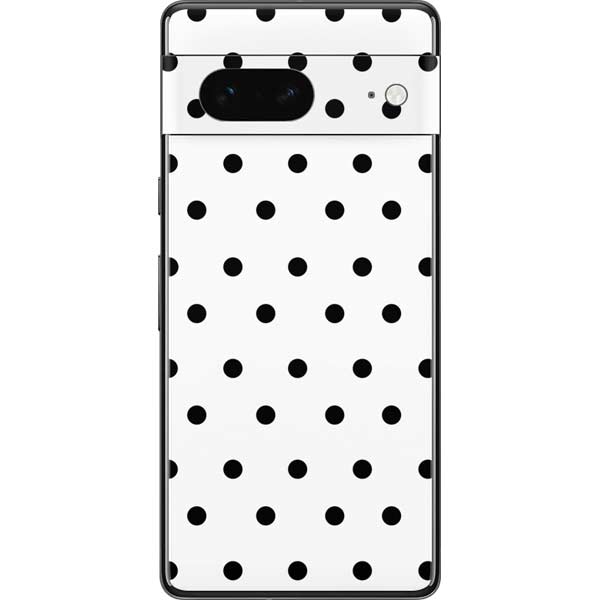 White and Black Polka Dots Pixel Skins