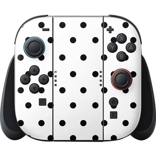 White and Black Polka Dots Nintendo Skins