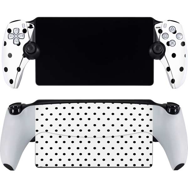 White and Black Polka Dots PlayStation PS5 Skins