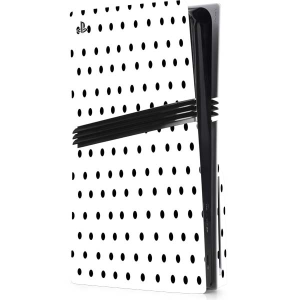 White and Black Polka Dots PlayStation PS5 Skins