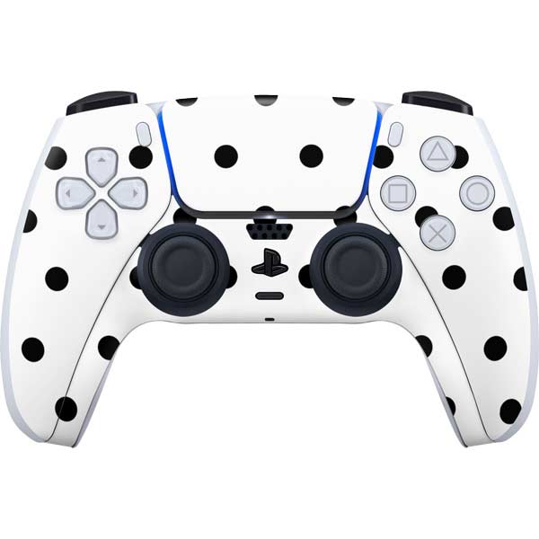 White and Black Polka Dots PlayStation PS5 Skins