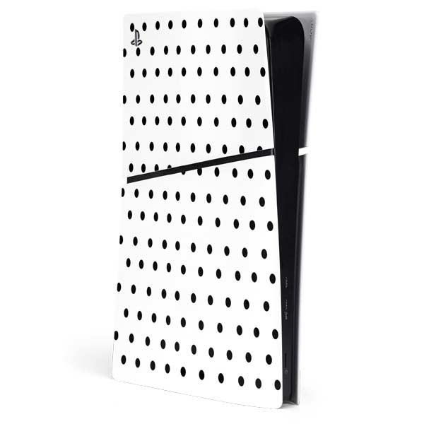 White and Black Polka Dots PlayStation PS5 Skins