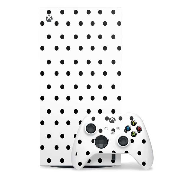 White and Black Polka Dots Xbox Series X Skins