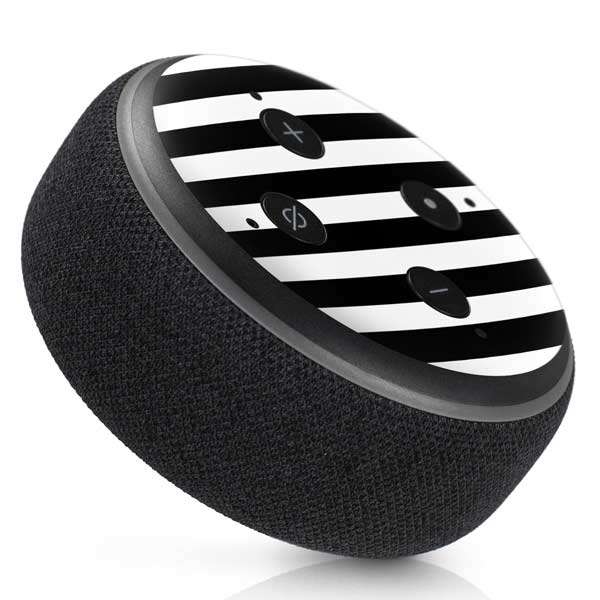 White and Black Stripes Amazon Echo Dot Skin