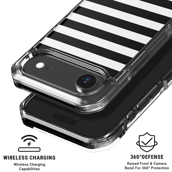 White and Black Stripes iPhone 17 Air Clear Case