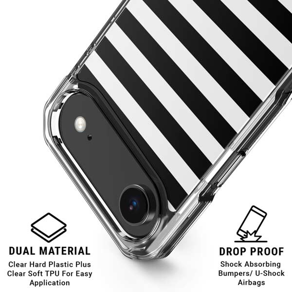 White and Black Stripes iPhone 17 Air Clear Case