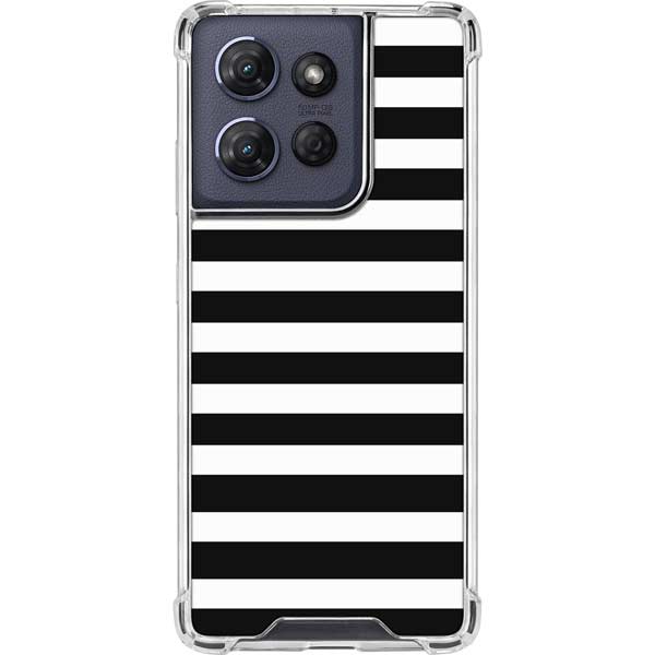 White and Black Stripes Moto G 5G (2025) Clear Case