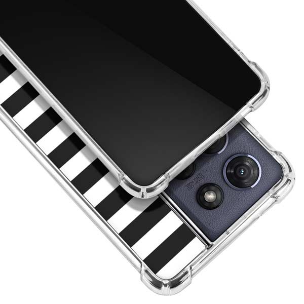 White and Black Stripes Moto G 5G (2025) Clear Case