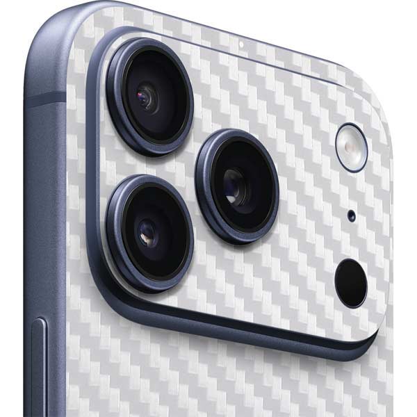 White Carbon Fiber Specialty Texture Material iPhone 17 Pro Max Skin