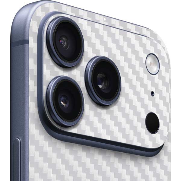 White Carbon Fiber Specialty Texture Material iPhone 17 Pro Skin