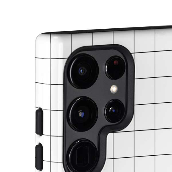 White Grid Galaxy S25 Ultra Impact Case