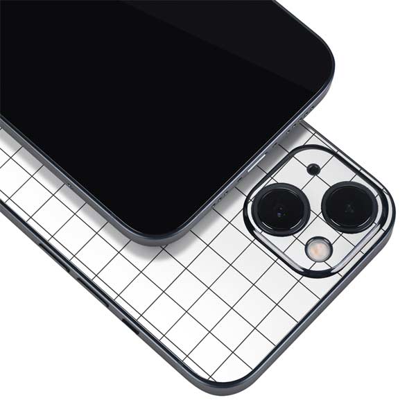 White Grid iPhone 15 Skin