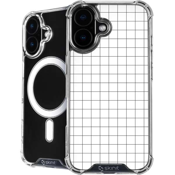 White Grid iPhone 16 MagSafe Case
