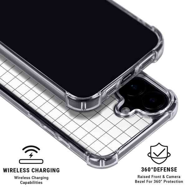 White Grid iPhone 16 MagSafe Case