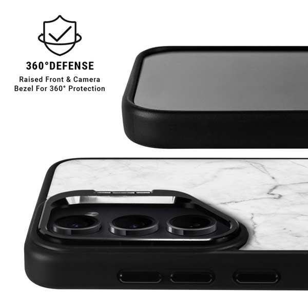 White Marble Galaxy S24 Ultra Kickstand Case