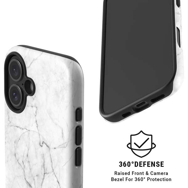 White Marble iPhone 16 Magsafe Impact Case