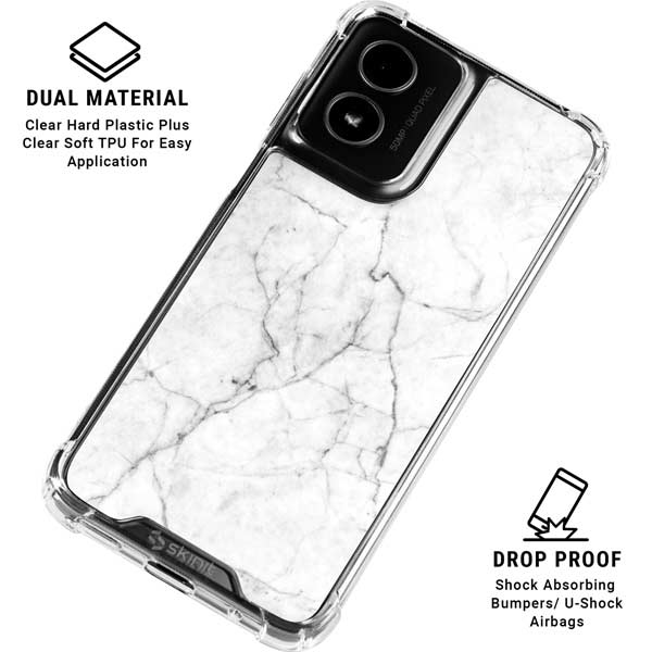 White Marble Moto G Power 5G (2024) Clear Case