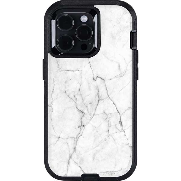 White Marble Otterbox Defender iPhone Skin