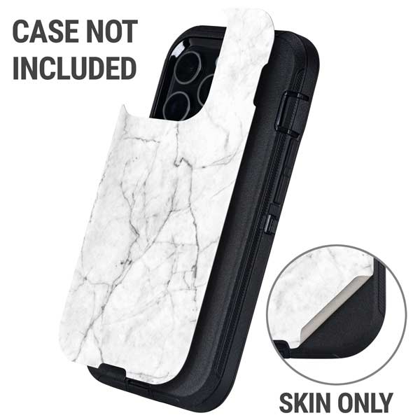 White Marble Otterbox Defender iPhone Skin