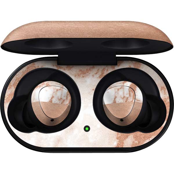 White Rose Gold Marble Galaxy Buds Skin