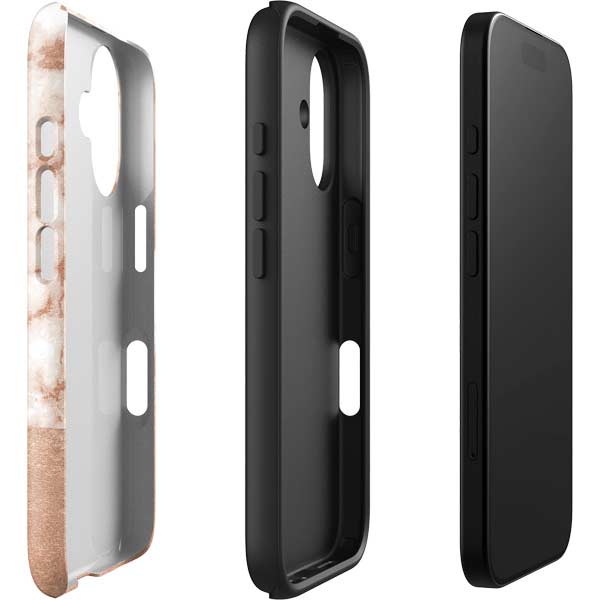 White Rose Gold Marble iPhone 17 Impact Case