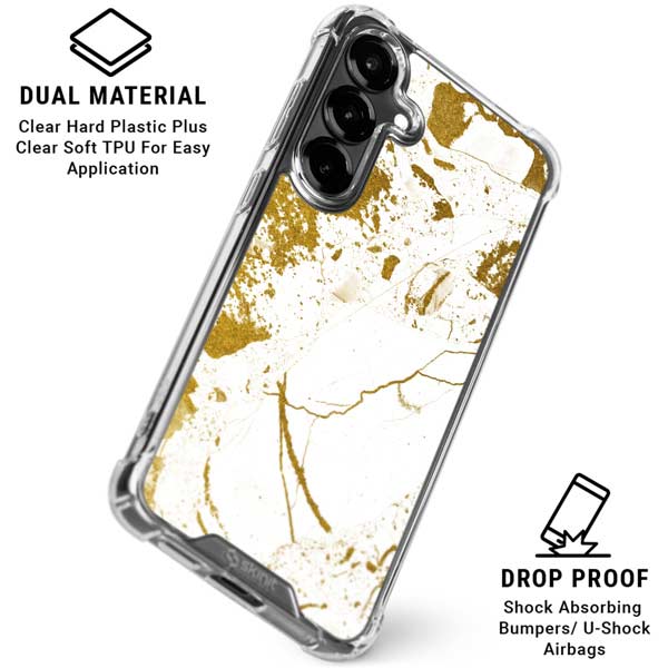 White Scattered Marble Galaxy S26 Clear Case