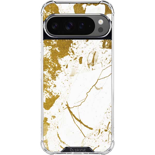 White Scattered Marble Google Pixel 10 Pro XL Clear Case