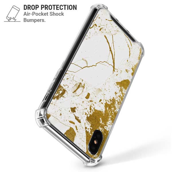 White Scattered Marble iPhone X/XS Clear Case
