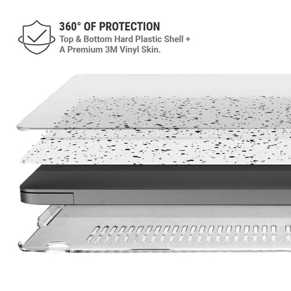 White Speckle MacBook Pro 14in (2021-24) Case plus Skin