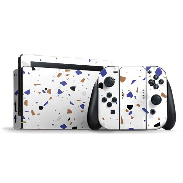 White Terrazzo Nintendo Skins