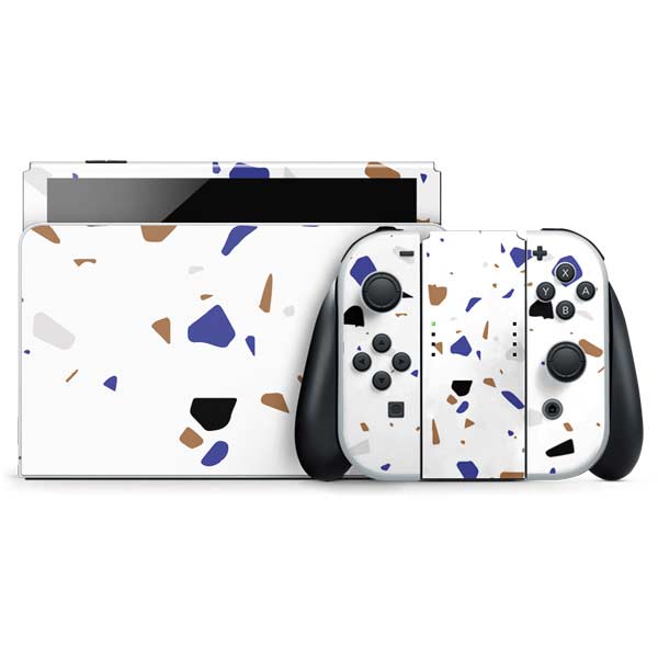 White Terrazzo Nintendo Skins