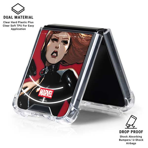Marvel Black Widow Widowmaker Galaxy Z Flip7 Clear Case