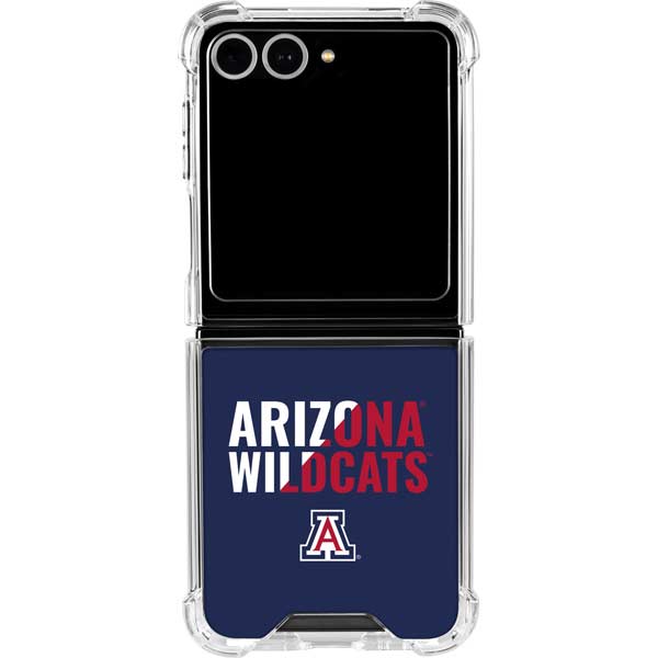 University of Arizona Wildcats Logo Split Blue Galaxy Z Flip7 Clear Case