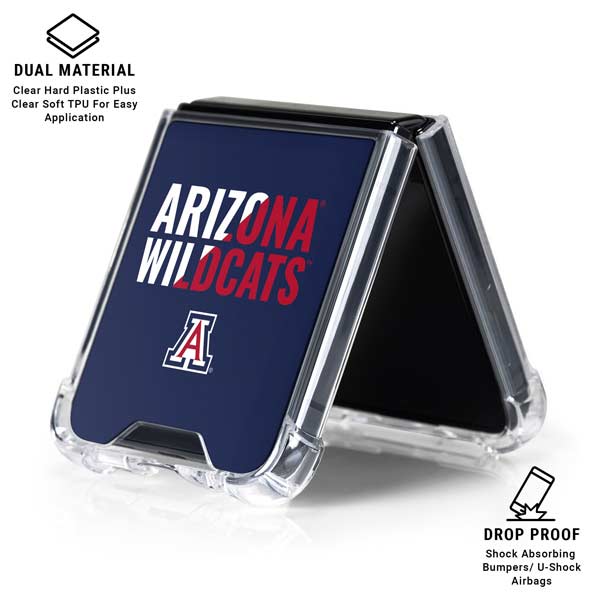 University of Arizona Wildcats Logo Split Blue Galaxy Z Flip7 Clear Case