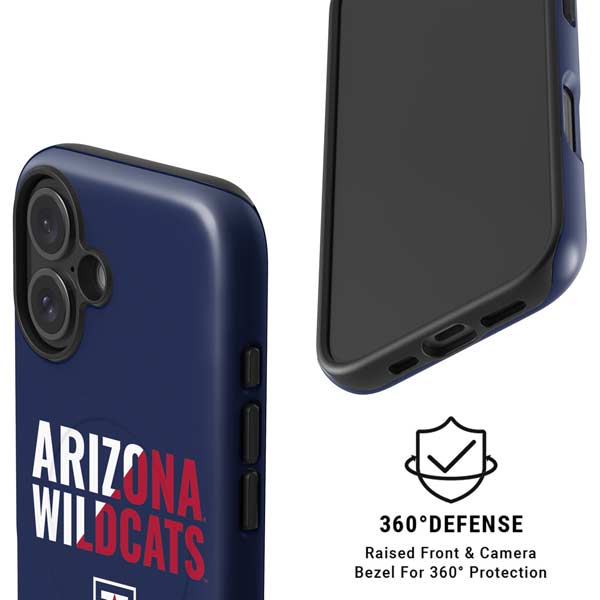 University of Arizona Wildcats Logo Split Blue iPhone 16 Magsafe Impact Case