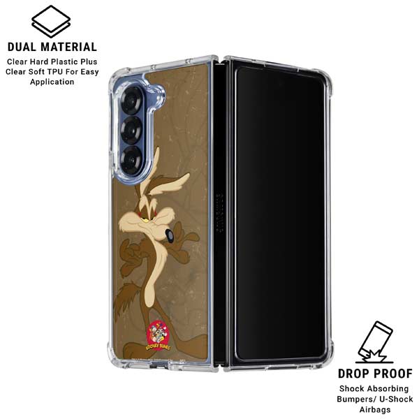 Looney Tunes Wile E Coyote Double Galaxy Z Fold7 Clear Case