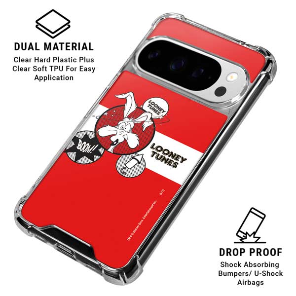 Looney Tunes Wile E Coyote Red Stripes Google Pixel 10 Pro Clear Case