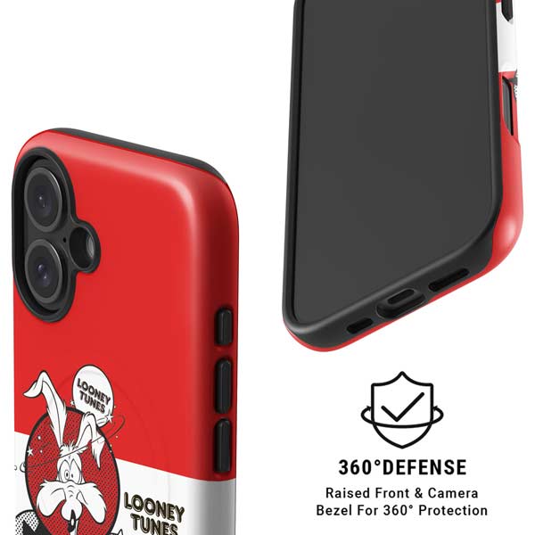 Looney Tunes Wile E Coyote Red Stripes iPhone 16 Magsafe Impact Case