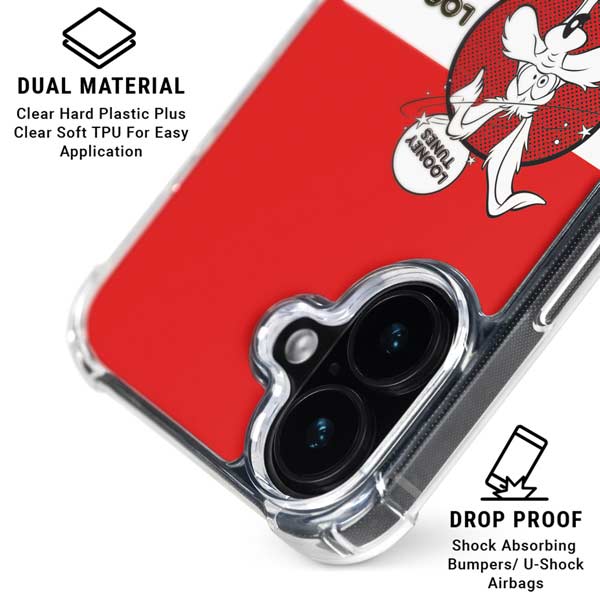Looney Tunes Wile E Coyote Red Stripes iPhone 17 Clear Case