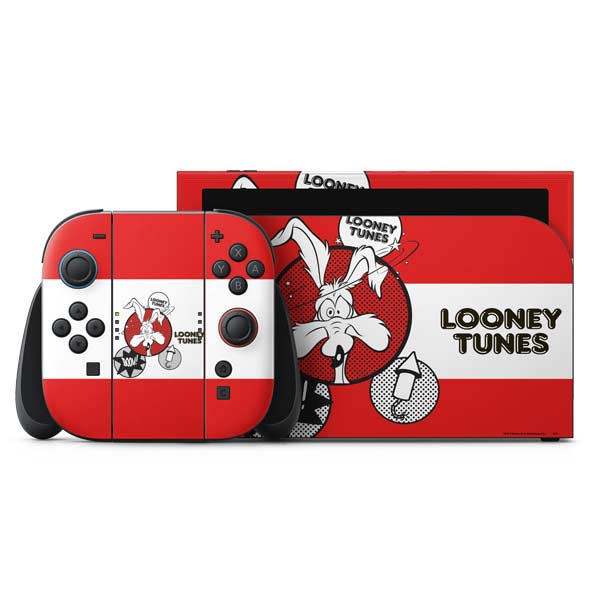 Looney Tunes Wile E Coyote Red Stripes Nintendo Switch 2 (2025) with Joy-Con Skin