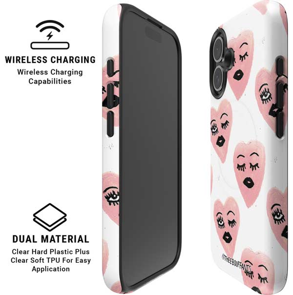 Bouffants and Broken Hearts Winking Hearts iPhone 16 Magsafe Impact Case