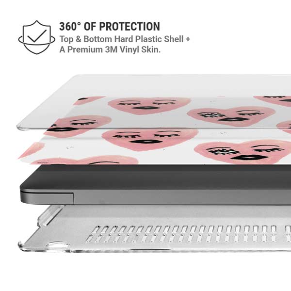 Bouffants and Broken Hearts Winking Hearts MacBook Pro 14in (2021-24) Case plus Skin